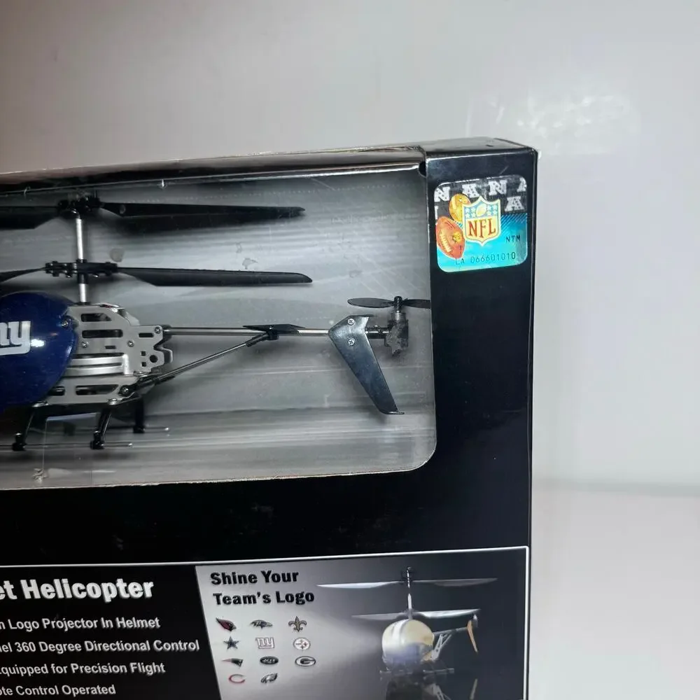 NFL New York Giants Helmet Helicopter - Remote Control LED Logo Projector